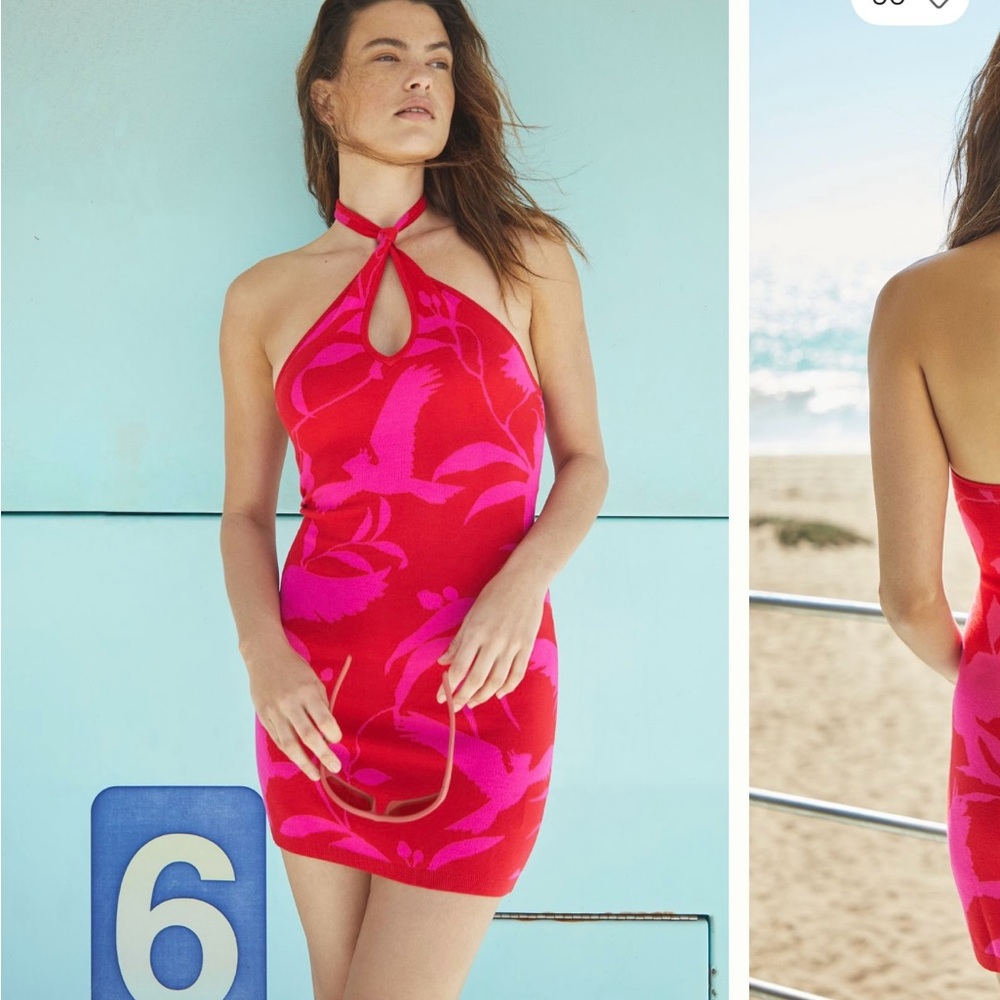 Seafolly Pink Halter Mini Dress